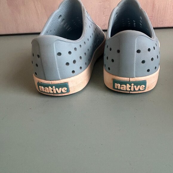 Native Jefferson Kids Size 11 Sky Blue/Shell White Toddler Girl Sneaker - Picture 8 of 11